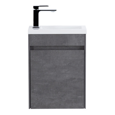PIETRA MINI База под раковину подвесная, Stucco Cemento 394x217x520, PIETRA MINI-400-1A-SO-SCM-R, правосторонняя