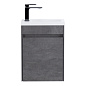 Тумба подвесная с раковиной из литьевого мрамора BelBagno PIETRA MINI 40-R Stucco Cemento, правосторонняя