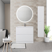 Тумба напольная с раковиной из искусственного мрамора для ванной комнаты BelBagno Acqua 80 см Bianco Lucido