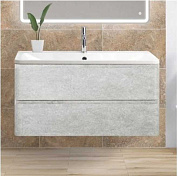 ALBANO База под раковину подвесная с двумя выкатными ящиками, Cemento Verona Grigio, 1200x450x500, ALBANO-1200-2C-SO-CVG