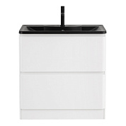 Тумба напольная с черной раковиной из искусственного мрамора BelBagno Albano 80 см Bianco Lucido