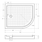 Акриловый поддон ассиметричный, левый CEZARES TRAY-A-RH-120/100-550-15-W-L