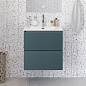 Тумба с раковиной подвесная BelBagno UNO-MINI-700-2C-SO-AO Голубой матовый, раковина белая BB-8099-3-70