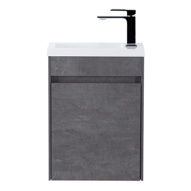 PIETRA MINI База под раковину подвесная, Stucco Cemento, 394x217x520, PIETRA MINI-400-1A-SO-SCM-L, левосторонняя
