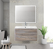 Тумба с раковиной из искусственного мрамора для ванной комнаты BelBagno Acqua 90 см Pino Scania