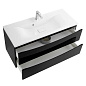 Тумба с раковиной подвесная BelBagno Marino 1200, Nero Lucido, 1200x450x500, MARINO-1200-2C-SO-NL-P/BB1200/450-LV-MR-PR