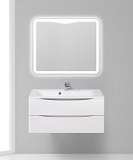 Тумба с раковиной подвесная BelBagno Marino 1100, Bianco Opaco, 1100x450x500, MARINO-1100-2C-SO-BO-P/BB1100/450-LV-MR-PR