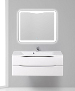 Тумба подвесная с раковиной из литьевого мрамора BelBagno MARINO 110 Bianco Lucido