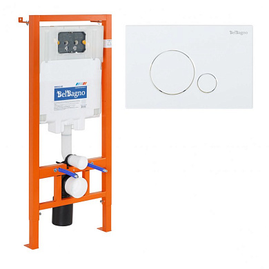 Система инсталляции для унитазов BelBagno BB002-80 с кнопкой смыва BB014-SR-BIANCO