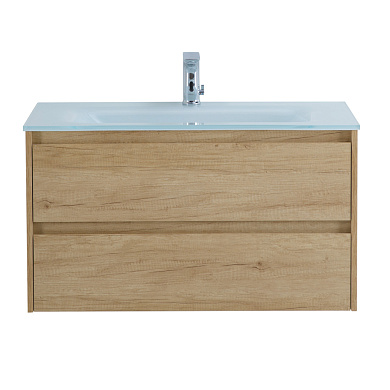 Тумба с раковиной подвесная Belbagno KRAFT 900, Rovere Nebrasca Nature, 910х460х515, KRAFT-900-2C-SO-RNN/BB910/465-LV-VTR-BL