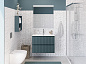 Тумба с раковиной подвесная BelBagno UNO-MINI-1000-2C-SO-AO Голубой матовый, раковина белая BB-8099-3-100