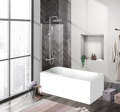 Душевая шторка на ванну BELBAGNO UNO-V-1-80/150-C-Cr