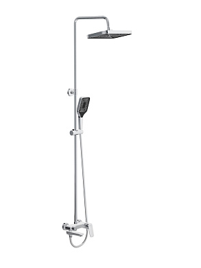 Душевая стойка со смесителем и изливом BelBagno DUE-VSCM-CRM