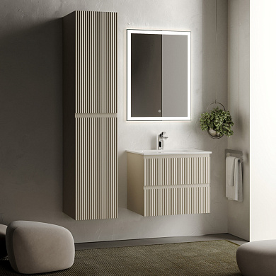 Тумба с керамической раковиной подвесная, SANCOS Snob R, 60 см Beige Soft SNR60CE+CN7011