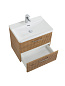 Тумба подвесная с керамической раковиной, Belbagno DUE, 50 см Rovere Nature DUE-500-2C-SO-RN-P+RS333MBSN.4/160+BB-8076-3-50