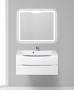 Тумба с раковиной подвесная BelBagno Marino 1100, Bianco Lucido, 1100x450x500, MARINO-1100-2C-SO-BL-P/BB1100/450-LV-MR-PR