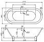 Ванна акриловая отдельностоящая Belbagno BB21 177x80