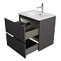 Тумба с раковиной подвесная BelBagno UNO-MINI-700-2C-SO-GSO Темно-серый матовый, раковина белая BB-8099-3-70