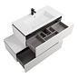 Тумба подвесная с  раковиной из искусственного мрамора, CEZARES SLIDER, 100 см Bianco Opaco SLIDER-1000-1C-SO-BO+CZR-1000/480-LV-MR-PRS+SLIDER-1000-1C-PI-BO