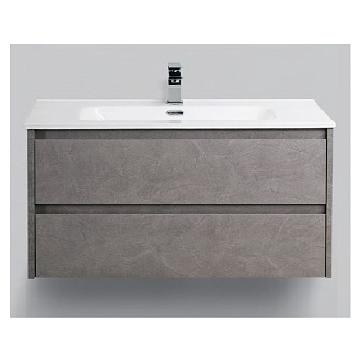 KRAFT База под раковину подвесная с двумя выкатными ящиками, Cemento Grigio, 1000x460x500, KRAFT-1000-2C-SO-CG