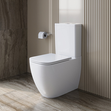 Унитаз-компакт безободковый с сиденьем и смывом ТОРНАДО BelBagno БЛЕСК (LUCE) BB2197CP-TOR/SC+BB2197T