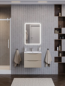 Тумба с керамической раковиной подвесная BelBagno МАРИНА-МИНИ2.0 (Marino-MINI-2.0) 50 Светло-бежевый матовый, раковина BB-8099-3-50+Marino-MINI-2.0-500-2C-SO-LCO-P