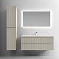 Тумба подвесная с керамической раковиной, SANCOS Snob T, 120 см Beige Soft SNT120CE+CN7017