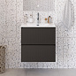 Тумба с раковиной подвесная BelBagno UNO-MINI-700-2C-SO-GSO Темно-серый матовый, раковина белая BB-8099-3-70