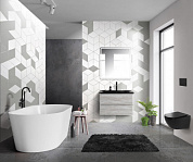 Тумба с черной раковиной из искусственного мрамора BelBagno Albano 80 см Rovere Vintage Bianco