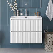 Тумба с раковиной подвесная BelBagno UNO-900-2C-SO-BO Bianco Opaco, раковина белая BB-8099-90