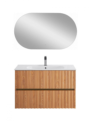 Тумба подвесная с керамической раковиной, Art&Max ELEGANT, 90 см бран AM-ELEGANT-900-2C-SO-BR-P+AM7110-90