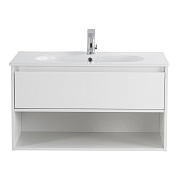 Тумба с раковиной подвесная Belbagno KRAFT 1000, Bianco Opaco, 1000x460x500, KRAFT-1000-1C-SO-BO/LOV-1000-LVB