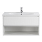 Тумба с раковиной подвесная Belbagno KRAFT 1000, Bianco Opaco, 1000x460x500, KRAFT-1000-1C-SO-BO/LOV-1000-LVB