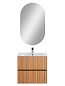 Тумба подвесная с керамической раковиной, Art&Max ELEGANT, 60 см бран AM-ELEGANT-600-2C-SO-BR-P+AM7110-60