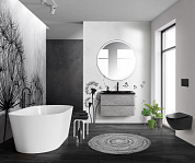Тумба с черной раковиной из искусственного мрамора BelBagno Albano 80 см Cemento Verona Grigio