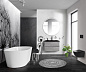 Тумба с черной раковиной из искусственного мрамора BelBagno Albano 80 см Cemento Verona Grigio