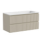 Тумба с керамической раковиной подвесная, SANCOS Snob T, 100 см Beige Soft SNT100CE+CN7013