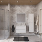 Тумба подвесная с раковиной из искусственного мрамора, CEZARES RELAX, 80 см Bianco Lucido RELAX-800-2C-SO-BL+CZR-800/480-LV-MR-NV