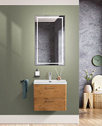 Тумба подвесная с керамической раковиной, Belbagno DUE, 60 см Rovere Nature DUE-600-2C-SO-RN-P+RS006SN.4/160+BB-8076-3-60