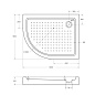 Акриловый поддон ассиметричный, правый CEZARES TRAY-A-RH-100/80-550-15-W-R