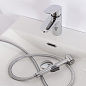 Смеситель для раковины без донного клапана с гигиеническим душем BelBagno DUE-LVM/HGN-CRM-W0