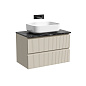 Тумба со столешницей и керамической раковиной подвесная, SANCOS Snob T, 80 см Beige Soft SNT80CE+TT80A1+CN5023