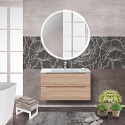 Тумба подвесная со стеклянной раковиной BelBagno ETNA 100 Rovere Bianco