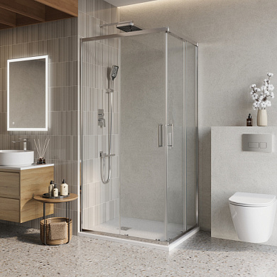 Душевой уголок BelBagno LUCE-AH-2-120/90-C-Cr прозрачное стекло, профиль хром
