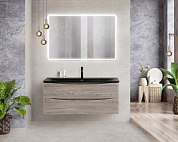 Тумба подвесная с черной раковиной из литьевого мрамора BelBagno ACQUA 120 Pino Scania