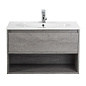 Тумба с раковиной подвесная Belbagno KRAFT 800, Cemento Grigio, 800x460x500, KRAFT-800-1C-SO-CG/LOV-800-LVB
