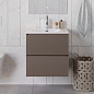 Тумба с раковиной подвесная BelBagno UNO-700-2C-SO-СO Бежевый матовый, раковина белая BB-8099-70