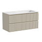 Тумба с керамической раковиной подвесная правосторонняя, SANCOS Snob T, 100 см Beige Soft SNT100RCE+CN7015