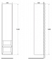 Колонна подвесная BelBagno KRAFT, 330x300x1600, Bianco Opaco, KRAFT-1600-1A-SC-BO-R, правосторонняя