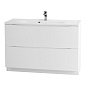 Тумба с раковиной напольная BelBagno MARINO 120 Bianco Lucido, раковина белая,MARINO-1200-2C-PIA-BL-P/BB1200/450-LV-MR-PR